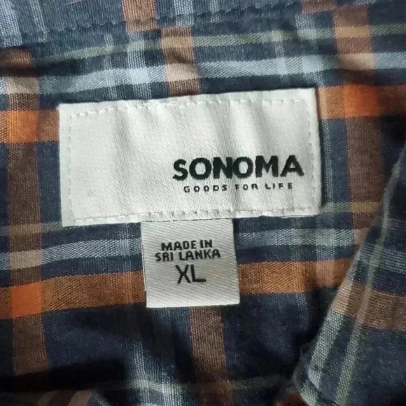Sonoma Men's Blue Plaid Button Down Shirt Sz XL - Picture 5 of 8